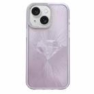 For iPhone 15 Diamond Texture TPU Hybrid PC IMD Phone Case(Purple) - 1