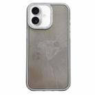 For iPhone 16 Diamond Texture TPU Hybrid PC IMD Phone Case(Black) - 1