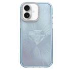 For iPhone 16 Plus Diamond Texture TPU Hybrid PC IMD Phone Case(Blue) - 1