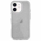 For iPhone 12 IMD 3 in 1 Glitter TPU Hybrid PC Phone Case(White) - 1