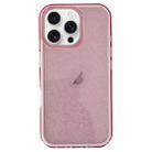 For iPhone 12 Pro Max IMD 3 in 1 Glitter TPU Hybrid PC Phone Case(Pink) - 1