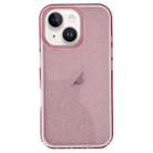 For iPhone 14 IMD 3 in 1 Glitter TPU Hybrid PC Phone Case(Pink) - 1