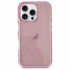 For iPhone 14 Pro IMD 3 in 1 Glitter TPU Hybrid PC Phone Case(Pink) - 1