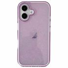 For iPhone 16 Plus IMD 3 in 1 Glitter TPU Hybrid PC Phone Case(Purple) - 1