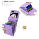 For Samsung Galaxy Z Flip5 POLA Litchi Texture Love Buckle Multi-Card Slots Zipper Wallet Phone Case(Purple) - 3