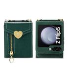 For Samsung Galaxy Z Flip5 POLA Litchi Texture Love Buckle Multi-Card Slots Zipper Wallet Phone Case(Green) - 2