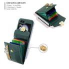 For Samsung Galaxy Z Flip5 POLA Litchi Texture Love Buckle Multi-Card Slots Zipper Wallet Phone Case(Green) - 3