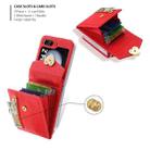 For Samsung Galaxy Z Flip5 POLA Litchi Texture Love Buckle Multi-Card Slots Zipper Wallet Phone Case(Red) - 3