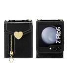 For Samsung Galaxy Z Flip5 POLA Litchi Texture Love Buckle Multi-Card Slots Zipper Wallet Phone Case(Black) - 2