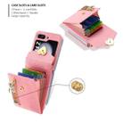 For Samsung Galaxy Z Flip5 POLA Litchi Texture Love Buckle Multi-Card Slots Zipper Wallet Phone Case(Pink) - 3