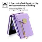 For Samsung Galaxy Z Flip4 POLA Litchi Texture Love Buckle Multi-Card Slots Zipper Wallet Phone Case(Purple) - 3