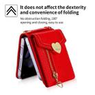 For Samsung Galaxy Z Flip4 POLA Litchi Texture Love Buckle Multi-Card Slots Zipper Wallet Phone Case(Red) - 3