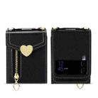 For Samsung Galaxy Z Flip4 POLA Litchi Texture Love Buckle Multi-Card Slots Zipper Wallet Phone Case(Black) - 2