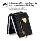 For Samsung Galaxy Z Flip4 POLA Litchi Texture Love Buckle Multi-Card Slots Zipper Wallet Phone Case(Black) - 3