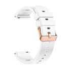 For Huawei Watch GT5 41mm Solid Color Rose Gold Buckle 18mm Silicone Watch Band(White) - 2