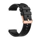 For Huawei Watch GT5 41mm Solid Color Rose Gold Buckle 18mm Silicone Watch Band(Black) - 2