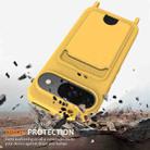 For Google Pixel 9 Integrated Card Bag Solid Color Liquid Silicone Phone Case with Lanyard(Yellow) - 2