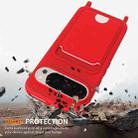 For Google Pixel 9 Pro Integrated Card Bag Solid Color Liquid Silicone Phone Case with Lanyard(Red) - 2