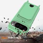 For Google Pixel 10 Pro Integrated Card Bag Solid Color Liquid Silicone Phone Case with Lanyard(Green) - 2