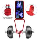 For Google Pixel 10 Pro XL Integrated Card Bag Solid Color Liquid Silicone Phone Case with Lanyard(Red) - 3