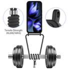 For Google Pixel 10 Pro XL Integrated Card Bag Solid Color Liquid Silicone Phone Case with Lanyard(Black) - 3