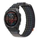 For Garmin 22mm Dual Sections Sports Style Nylon Loop Hook and Loop Fastener Watch Band(Grey) - 1