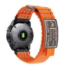 For Garmin 26mm Dual Sections Sports Style Nylon Loop Hook and Loop Fastener Watch Band(Orange) - 2