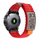 For Garmin 26mm Dual Sections Sports Style Nylon Loop Hook and Loop Fastener Watch Band(Red) - 2