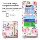 For Samsung Galaxy Z Flip5 POLA Rose Pattern Multi-Card Slots Zipper Wallet Phone Case(White) - 3