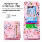 For Samsung Galaxy Z Flip5 POLA Rose Pattern Multi-Card Slots Zipper Wallet Phone Case(Pink) - 3