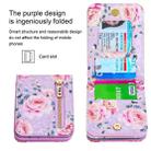 For Samsung Galaxy Z Flip5 POLA Rose Pattern Multi-Card Slots Zipper Wallet Phone Case(Purple) - 3