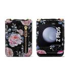 For Samsung Galaxy Z Flip5 POLA Rose Pattern Multi-Card Slots Zipper Wallet Phone Case(Black) - 2