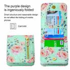 For Samsung Galaxy Z Flip5 POLA Rose Pattern Multi-Card Slots Zipper Wallet Phone Case(Cyan) - 3