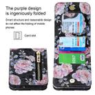 For Samsung Galaxy Z Flip4 POLA Rose Pattern Multi-Card Slots Zipper Wallet Phone Case(Black) - 3