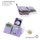 For Samsung Galaxy Z Flip5 POLA Color Block Love Buckle Multi-Card Slots Wallet Phone Case(Purple) - 3