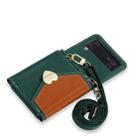 For Samsung Galaxy Z Flip4 POLA Color Block Love Buckle Multi-Card Slots Wallet Phone Case(Green) - 2