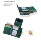 For Samsung Galaxy Z Flip4 POLA Color Block Love Buckle Multi-Card Slots Wallet Phone Case(Green) - 3