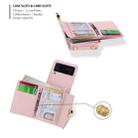 For Samsung Galaxy Z Flip3 5G POLA Color Block Love Buckle Multi-Card Slots Wallet Phone Case(Pink) - 3