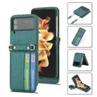 For Samsung Galaxy Z Flip4 POLA Light Luxury Card Slots Leather Phone Case(Green) - 1