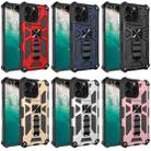 For iPhone 16 Pro Max Armor Shockproof TPU Hybrid PC Magnetic Phone Case with Holder(Black) - 2