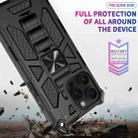 For iPhone 16 Pro Max Armor Shockproof TPU Hybrid PC Magnetic Phone Case with Holder(Black) - 3