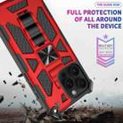 For iPhone 16 Pro Max Armor Shockproof TPU Hybrid PC Magnetic Phone Case with Holder(Red) - 3