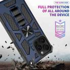 For iPhone 16 Pro Max Armor Shockproof TPU Hybrid PC Magnetic Phone Case with Holder(Blue) - 3