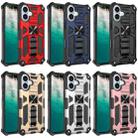 For iPhone 16 Plus Armor Shockproof TPU Hybrid PC Magnetic Phone Case with Holder(Black) - 2