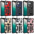 For iPhone 16 Armor Shockproof TPU Hybrid PC Magnetic Phone Case with Holder(Red) - 2