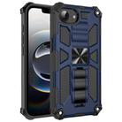 For iPhone 16e Armor Shockproof TPU Hybrid PC Magnetic Phone Case with Holder(Blue) - 1