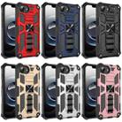 For iPhone 16e Armor Shockproof TPU Hybrid PC Magnetic Phone Case with Holder(Gold) - 2