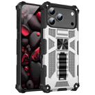 For iPhone 17 Pro Armor Shockproof TPU + PC Magnetic Phone Case with Holder(Silver) - 1