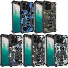 For iPhone 16 Pro Max Camouflage Armor Kickstand TPU Hybrid PC Magnetic Phone Case(Army Green) - 2