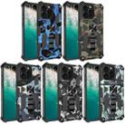 For iPhone 16 Pro Max Camouflage Armor Kickstand TPU Hybrid PC Magnetic Phone Case(Black) - 2